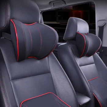 

Car Headrest Pillow Neck Rest PU Auto Pillow Space Memory Neck Headrest Travel Office Auto Inter Accessories