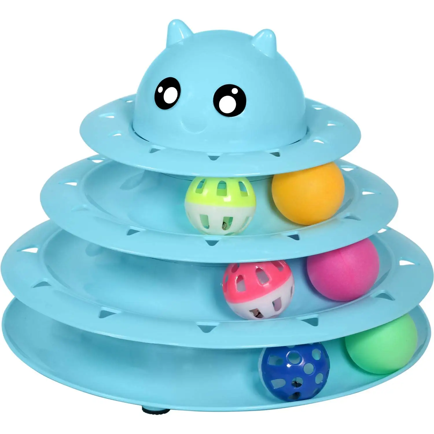 

Cat Toy Roller Cat Toys 3 Level Towers Tracks Roller with Six Colorful Ball Interactive Kitten Fun Mental Physical Exercise Toy