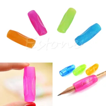 

4Pcs Soft Rubber Grip Pen Orthotics Topper Pencil Grip Practice Calligraphy Tool