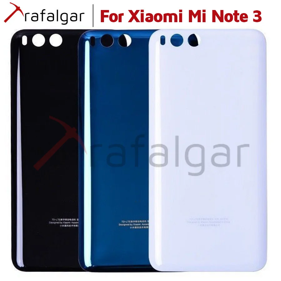 Крышка батарейного отсека для Xiaomi Mi Note 3 Задняя стеклянная крышка Note3 задняя