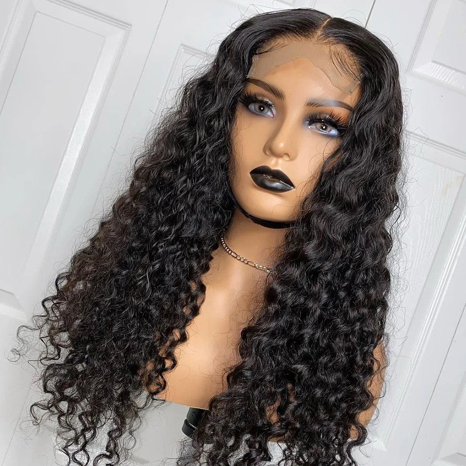 26Inch 180Density Long Black Natural Wig Kinky Curly Wigs for Black Women Heat Resistant