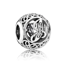 Классические буквы алфавита J циркониевые амулеты бусины на браслеты ожерелья Аксессуары Ювелирные украшения для женщин подарок