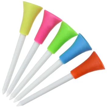 

30pcs/lot Multi Color Plastic Golf Tees Rubber 83mm Cushion Top Golf Tee Golfer Training Accessories Outdoor Golf Tees Aids