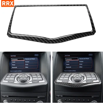 

Carbon Fiber Auto Radio Console Frame Sticker Navigation Control System Panel Cover For Nissan 370Z Z34 2009-On Car Accessories