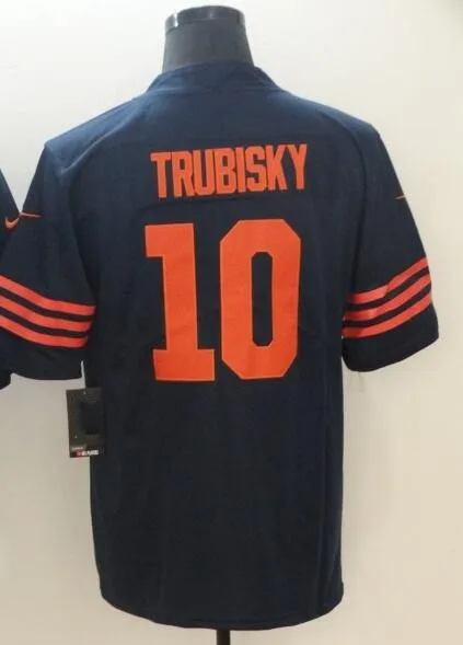 Все сшитые мужские wo Мужские Молодежные Детские th Chicago Mitchell Trubisky 10 Джерси - Цвет: As photo