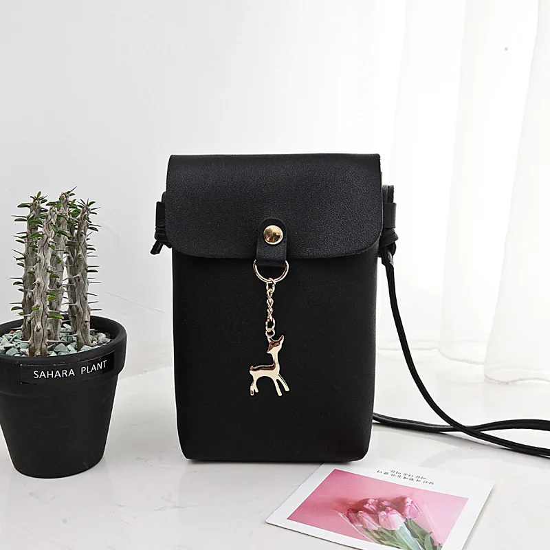 Bag2 black Универсальная кожаная сумка для мобильного телефона, наплечный карман, кошелек, чехол, шейный ремешок для samsung S10, для iPhone X 8, для huawei P30 V20 - Цвет: Bag2 black