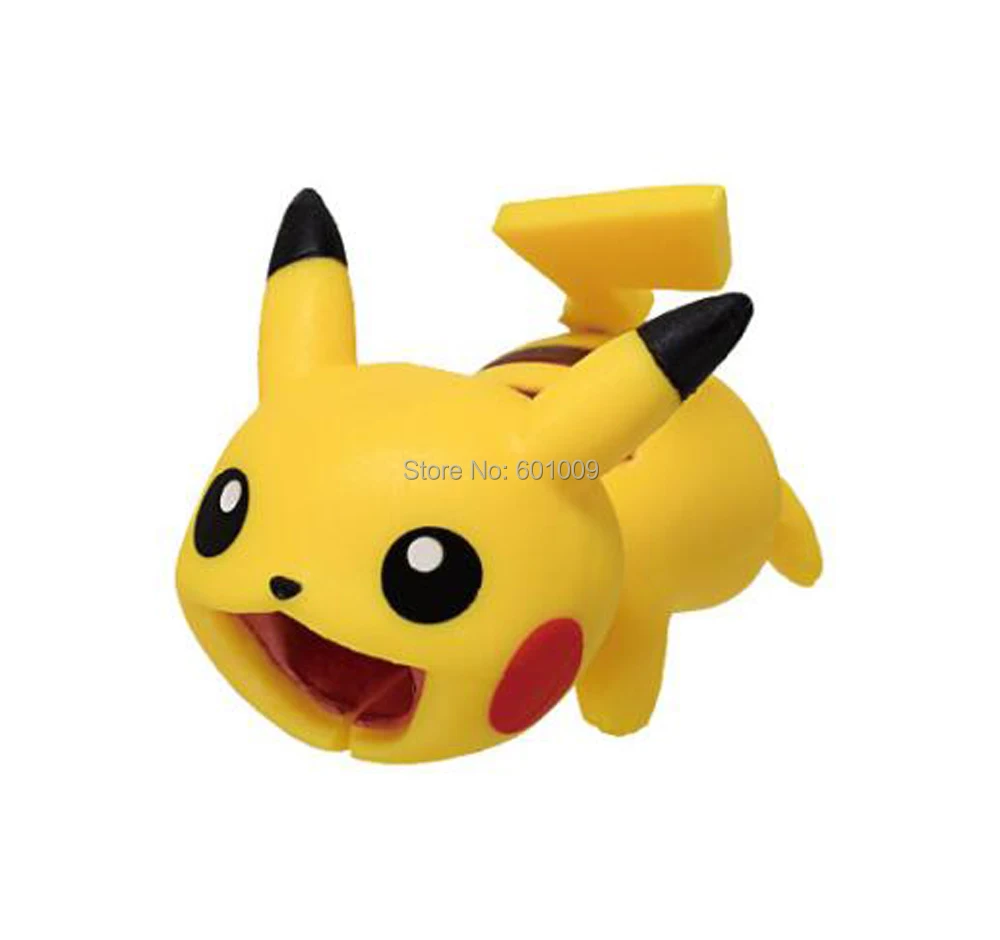Free Shipping EMS 100/Lot 6 Styles Pikachu Eevee Psyduck Meowth Snorlax Piplup 3.5CM PVC Animal Cable Protector Action Figures