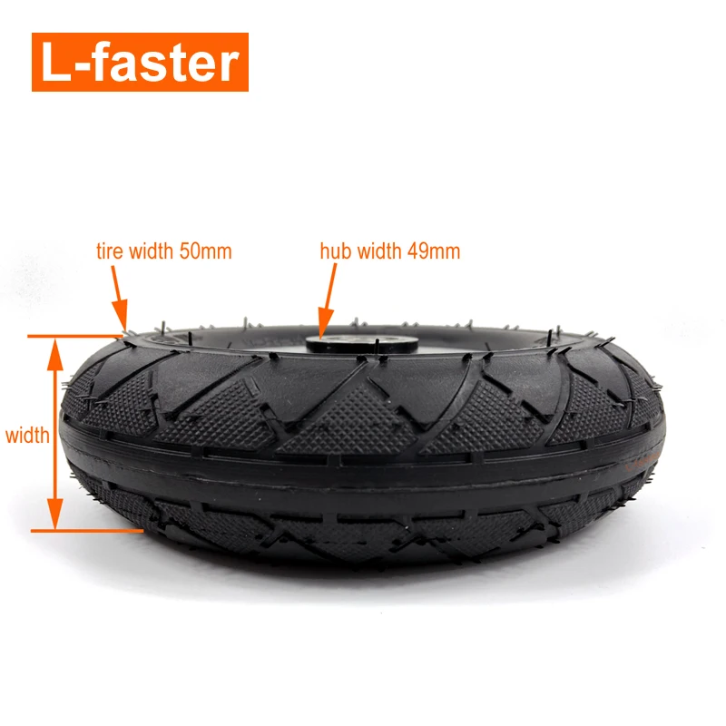 L-faster 200MM Electric Scooter Tyre with Wheel Hub 8 Scooter Tyre Inflation Electric Vehicle Aluminium Alloy Wheel Pneumatic Tire 