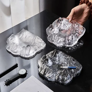 

Modern glass Crystal Ashtray Home Creative Mountain Model Portable Ashtray Living Room Desktop Decoration smoking accessories