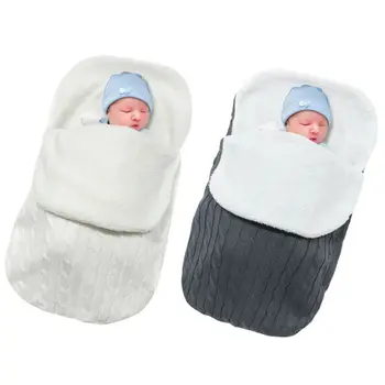 

Newborn Baby Boy Girl Winter Warm Knit Crochet Swaddle Wrap Swaddling Blanket Cute Sleeping Bag Sleepwear