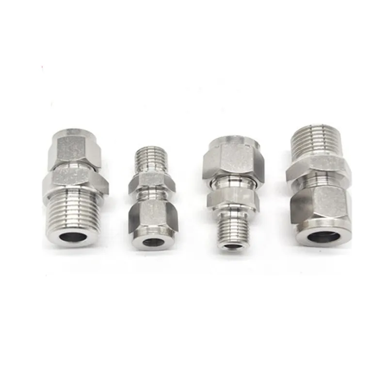 SS 304 Stainless Steel Double Ferrule Compression Connector 6mm 8mm 10mm 12mm Tube to 1/8" 1/4" 3/8" 1/2" Male Pipe Fitting hose pipe fitting pipe fitting water pipe fitting