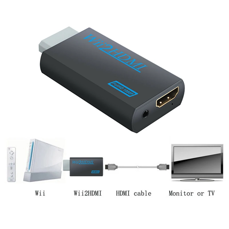 Новое прибытие wii к HDMI конвертер Поддержка FullHD 720P 1080P 3,5 мм аудио wii 2HDMI адаптер для HDTV дропшиппинг