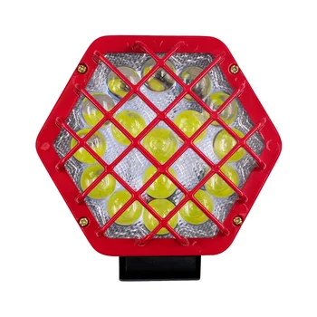 

48W 16LED Work Light with Lens Front Bumper Roof Hexagon Mesh Engineering Inspection Lamp White for Boat Truck Off-Road