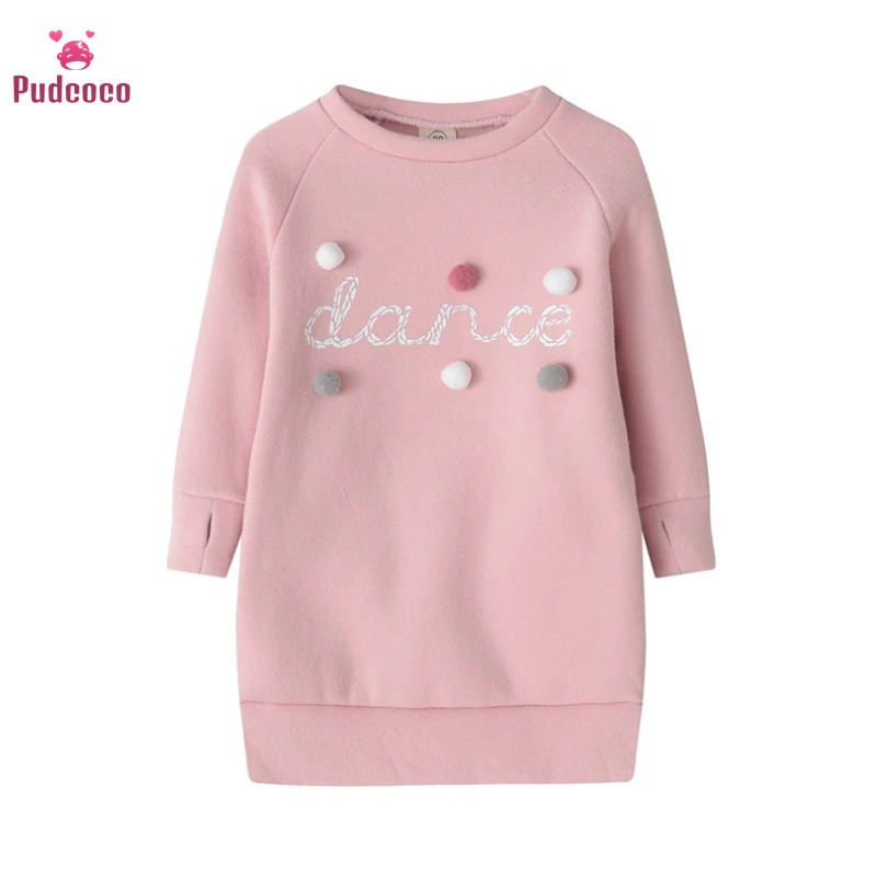 Pudcoco/Детские платья для маленьких девочек; теплое осенне-зимнее платье; Плюшевые Бальные мини-платья с длинными рукавами; вечерние платья принцессы