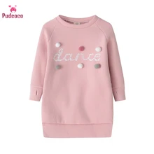 Pudcoco/Детские платья для маленьких девочек; теплое осенне-зимнее платье; Плюшевые Бальные мини-платья с длинными рукавами; вечерние платья принцессы