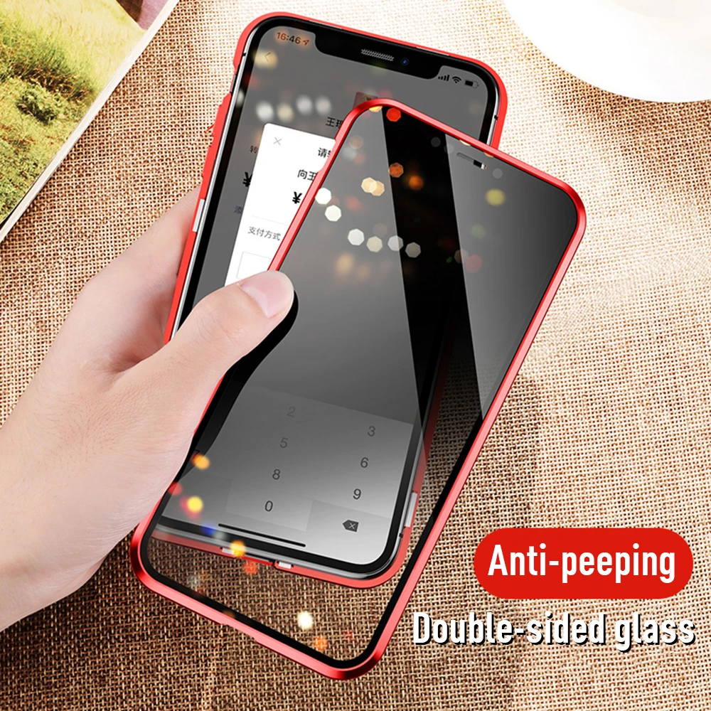 Анти-открытый Магнитный чехол для телефона Адсорбция металлический мобильный чехол для iPhone X XS MAX XR 7 8 Plus Чехлы закаленное стекло