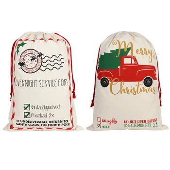 

2pcs Portable Candy Gift Drawstring Bags Cute Christmas Cookie Storage Pouches