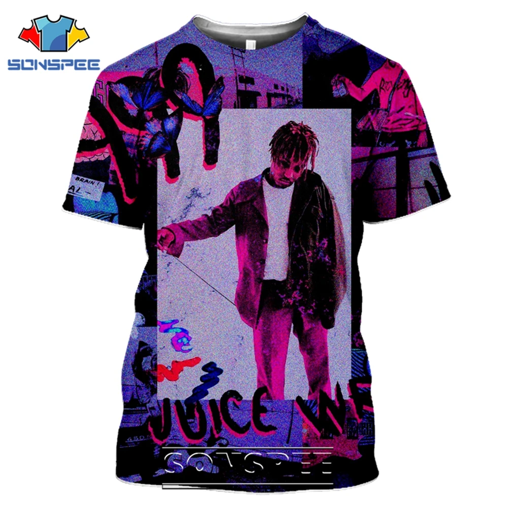 SONSPEE T-shirts Juice Wrld 3D Print Men Women Hip Hop Singer Short Sleeve Streetwear Rap Respect Casual Tees Tops Shirt (8)