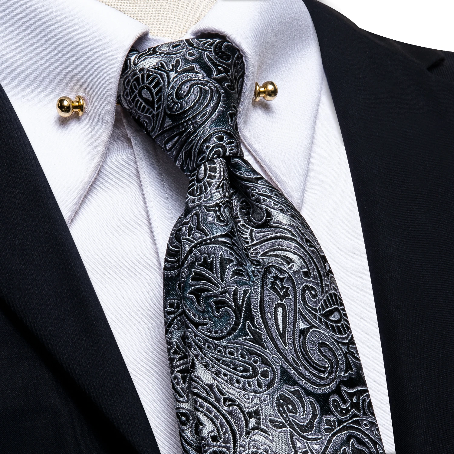 Hi Tie de lujo de 8,5 cm hombre, corbata negra para hombre, de cuello, conjunto de de Cachemira, corbata de lujo para boda de alta calidad|Corbatas y pañuelos