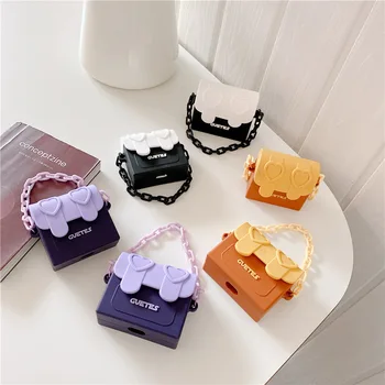 

For Airpods 1/2 Case,Chain Woman Bag Case For AIrpods Case,Soft Silicone Earphone Cover For Airpods Pro Case For Girls/Woman