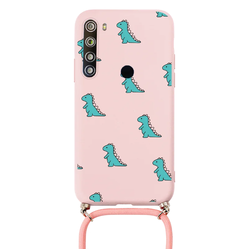 Chain Necklace Case For Xiaomi Redmi Note 8 Pro 8T T Flower TPU Cover Coque For Redmi note8 note8t 8pro Strap Cord Lanyard Cases