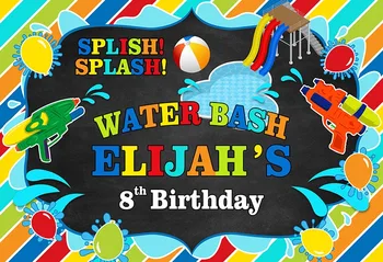 

Colorful water bash Baby shower custom children happy birthday party Backdrop Photography Backgrounds for photo studio