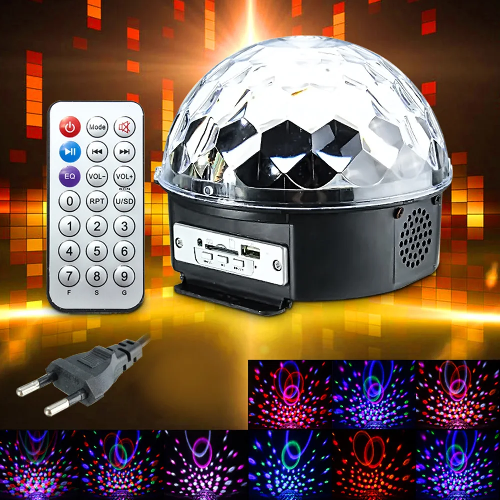 RGB светодиоды вечерние дискотечный сценический светильник AC110-240V хрустальный магический шар светильник arty Эффект Цифровой сценический светильник ing для рождества и Хэллоуина