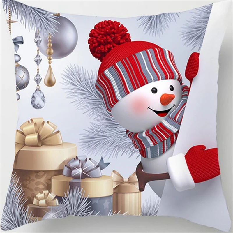 4545Cm Happy New Year Christmas Santa Claus Xmas Decorations for Home Cotton Elk Decorative Pillows Cover adornos de navidad (5)