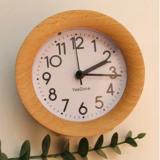 

Nordic style solid wood clocks student mute clock small alarm clock creative simple table clock free shipping