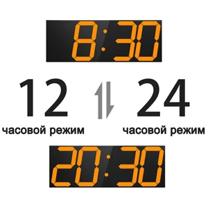 CHKOSDA цифровой будильник, большие настенные часы с таймером обратного отсчета, 16 дюймов светодиодный часы, автоматический диммер с 8 регулировкой яркости