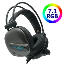 Игровая гарнитура наушники 7,1 канальный объемный звук RGB светильник с микрофоном для ПК компьютера для Xbox One Профессиональный геймер