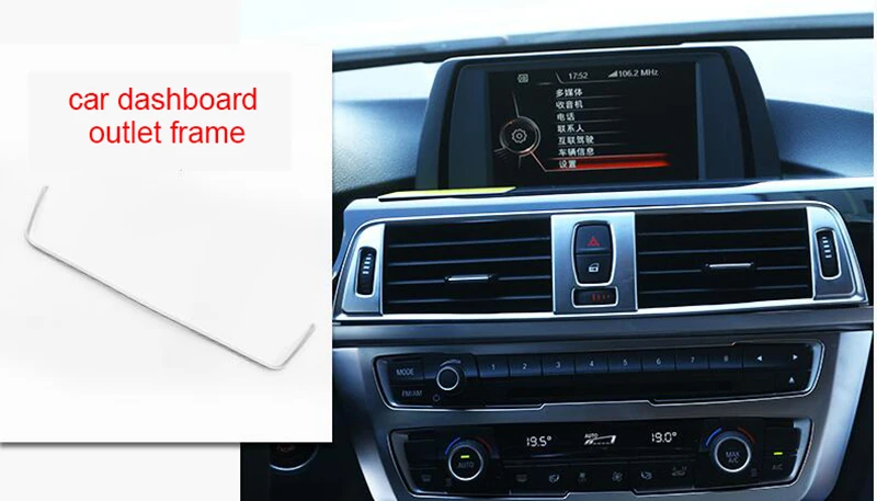 

For BMW 4 series 2014-2019 ABS car dashboard outlet frame chrome molding trim 1pc