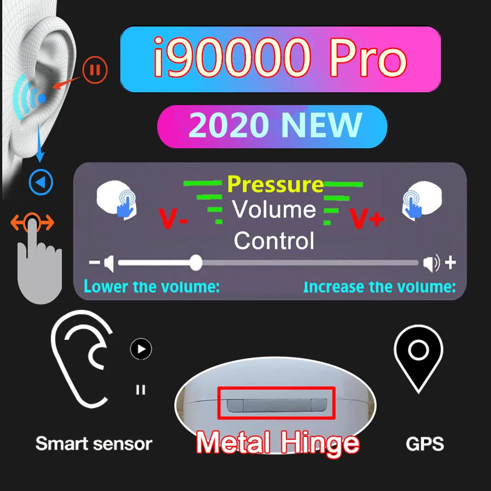Original i90000 Pro TWS Wireless Bluetooth 5.0 Earphone Wireless Earbuds 8DPK i99999 i90000 Max i99000 Lius i9000 Pro TWS 1:1