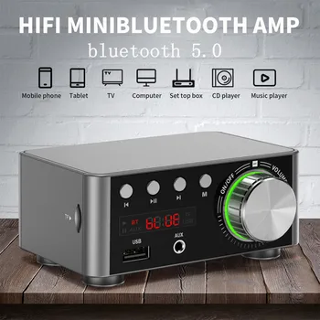 

Mini bluetooth 5.0 Digital Amplifier Hifi Stereo Wireless Audio Receiver Power Amp Class D Amplifier 50W+50W Car Sound Amplifier