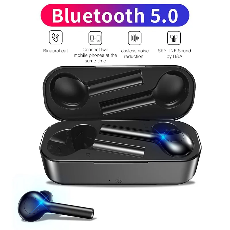 Bluetooth 5 0 наушники мини TWS беспроводные 3D стерео гарнитуры шумоподавление