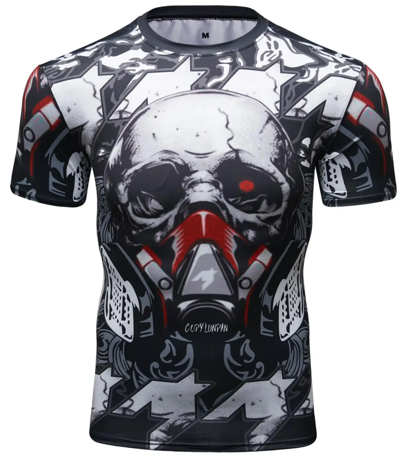 Футболка Коди ландин Мужская компрессионная жуткий Череп узор Спортивная Фитнес эластичная футболка быстросохнущая Беговая облегающая футболка с круглым вырезом