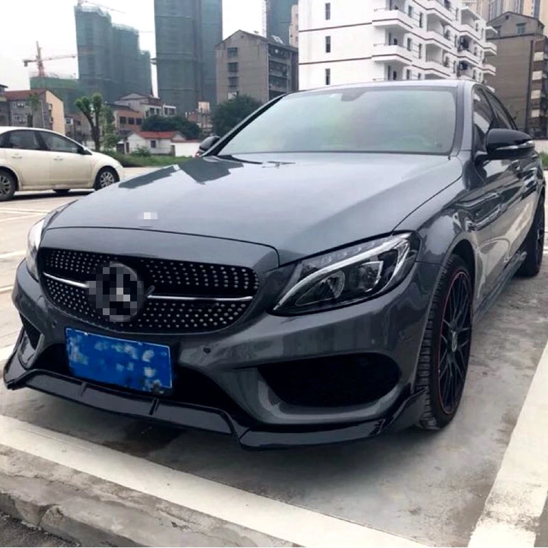 Передний бампер спойлер для Mercedes Benz W205+ передний бампер украшение для губ Диффузор защитные бамперы обвес для c-класса