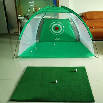 

Foldable Golf Hitting Cage Training Aids Indoor Outdoor Sport Golf Cage Swing Trainer Pad Set Garden Grassland Golf Practice Net