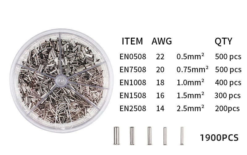 conjunto de ferramentas de crimpagem, conectores isolados,