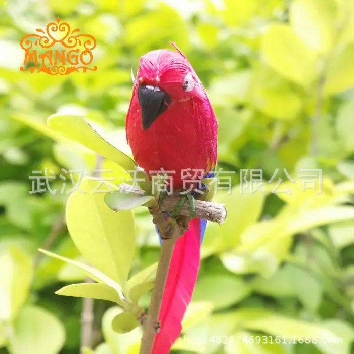 

1: 12 Dollhouse Mini Animal Model Color Parrot True Feathers Hand Made Garden Scene