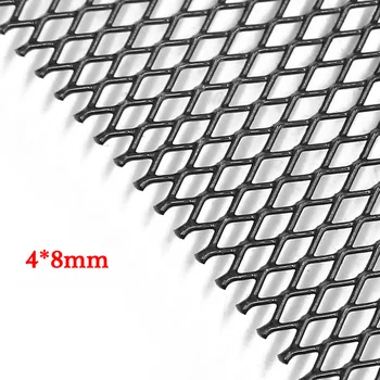 

Bumper Car Mesh Grille 4x8mm Replace Replacement Black Rhombic Grille Mesh Sheet Aluminum 40" x 13" Car