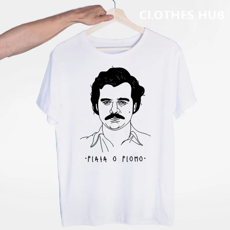 Narcos Pablo Escobar Thug Life футболка с круглым вырезом и короткими рукавами Летняя Повседневная модная футболка унисекс для мужчин и женщин - Цвет: Коричневый