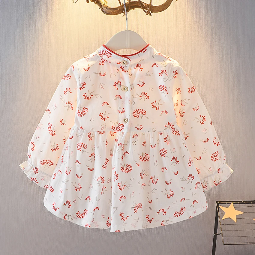 2020 Korean long-sleeved baby princess dress 1-2-3 year old baby dress spring and autumn new 3/4 sleeve Girls folk-custom