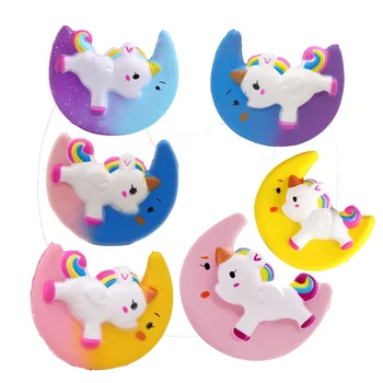 

New Squishy Slow Rising Anti Stress Reliever Toy Squishy Toy Simulation Moon Unicorn Shape Slow Rebound PU Decompression Toy
