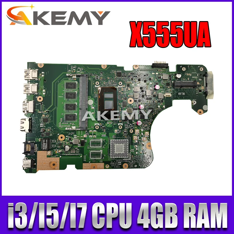 Akemy i3i5i7cpu For Asus X555U F555U X555UF X555UB X555UQ X555UA X555UJ laptop motherboard mainboard