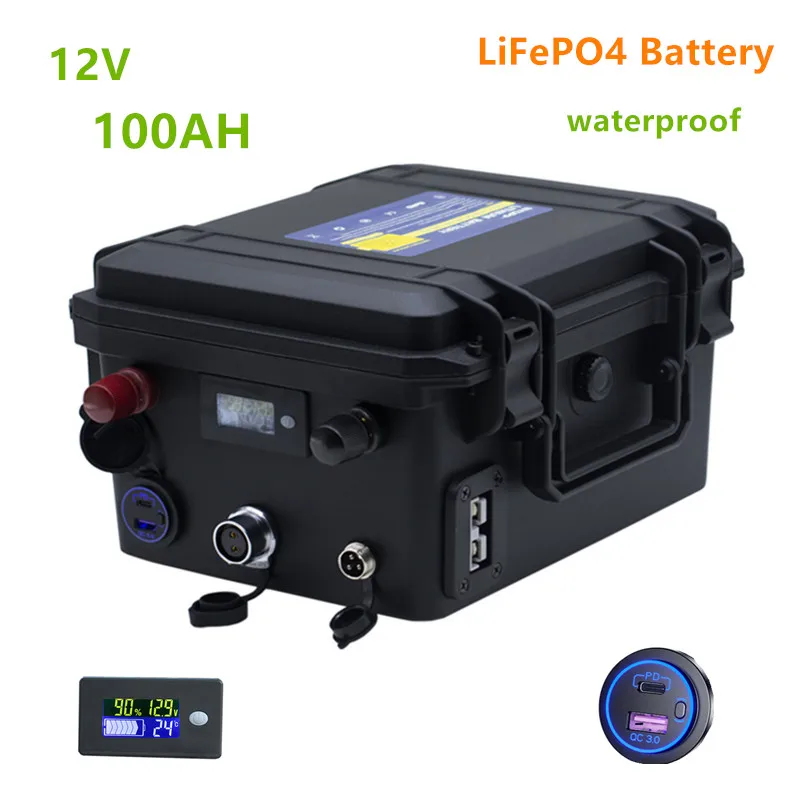 12V 100AH LiFePO4 Battery lifepo4 battery pack 100ah Lithium iron phosphate with 10A Charger for Boat electric motor | Электроника