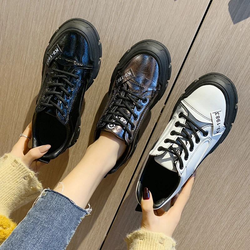 

Korean Shoes All-Match Round Toe Casual Female Sneakers Clogs Platform Wedge Basket 2019 Modis New Creepers Summer Sports