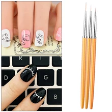 3 шт./набор золото для ногтевого дизайна линейная Ручка Кисть Профессиональный высококачественный УФ гель лак мастерство 3D дизайн набор инструментов для рисования ногтей