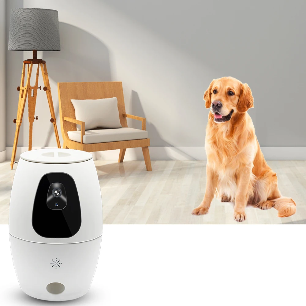 

720P Dog Camera Treat Dispenser Pet Feeder Automatic WiFi Pet Camera APP Control Video Remote Monitoring Remotely Throw Food