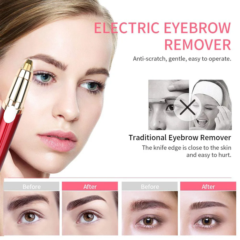 Electric Eyebrow Trimmer Makeup Painless Eye Brow Epilator Mini Shaver Razors Portable Facial Hair Remover Women depilator